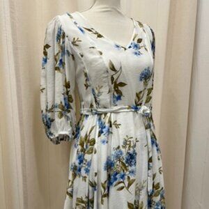 By The River - Floral Peasant Mini Dress